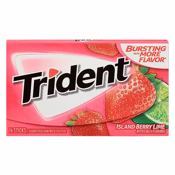 آدامس تریدنت توت فرنگی و لیمو 14 عددی