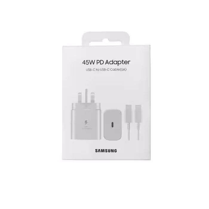 شارژر دیواری سامسونگ 45 وات مدل EP-TA845 سه شاخه اروپا به همراه کابل دو سر تایپ سی – ویتنام اصلی گارانتی شرکتی