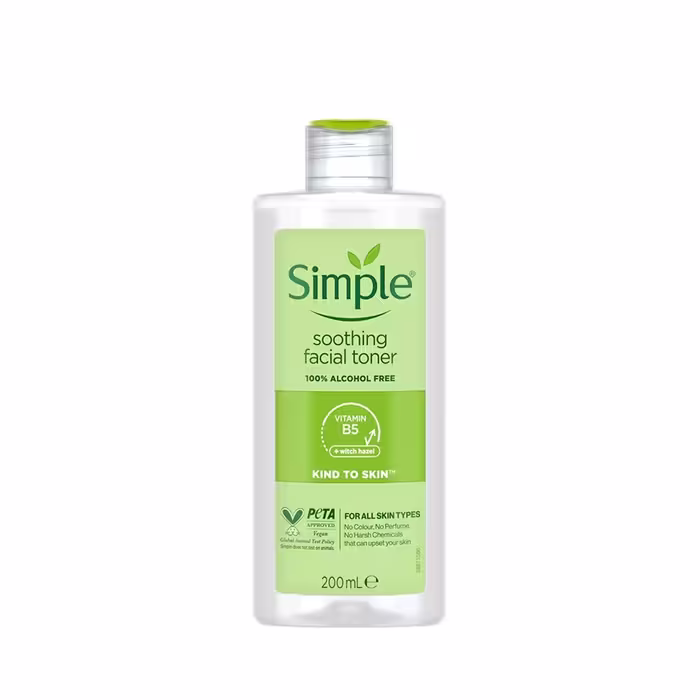 تونر تسکین دهنده پوست سیمپل Simple حجم 200 میلی لیتر