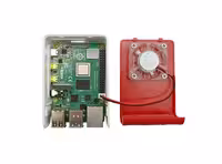 خرید و قیمت کیس رزبری پای 4 قرمز با قابلیت نصب فن