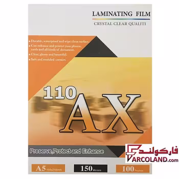 طلق پرس کارت A5 براق 150 میکرون بسته 100 عددی