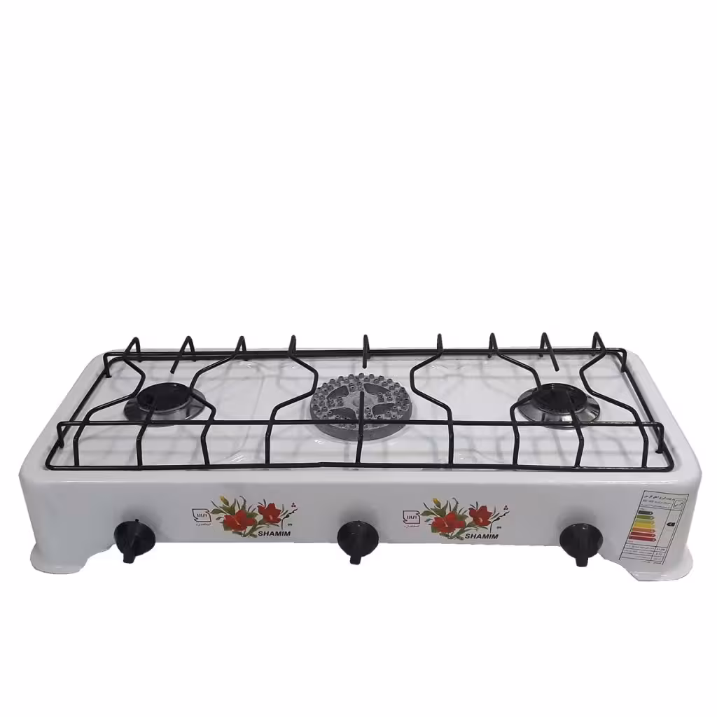 اجاق گاز رومیزی شمیم کد 22020 سه شعله معمولی و ساده