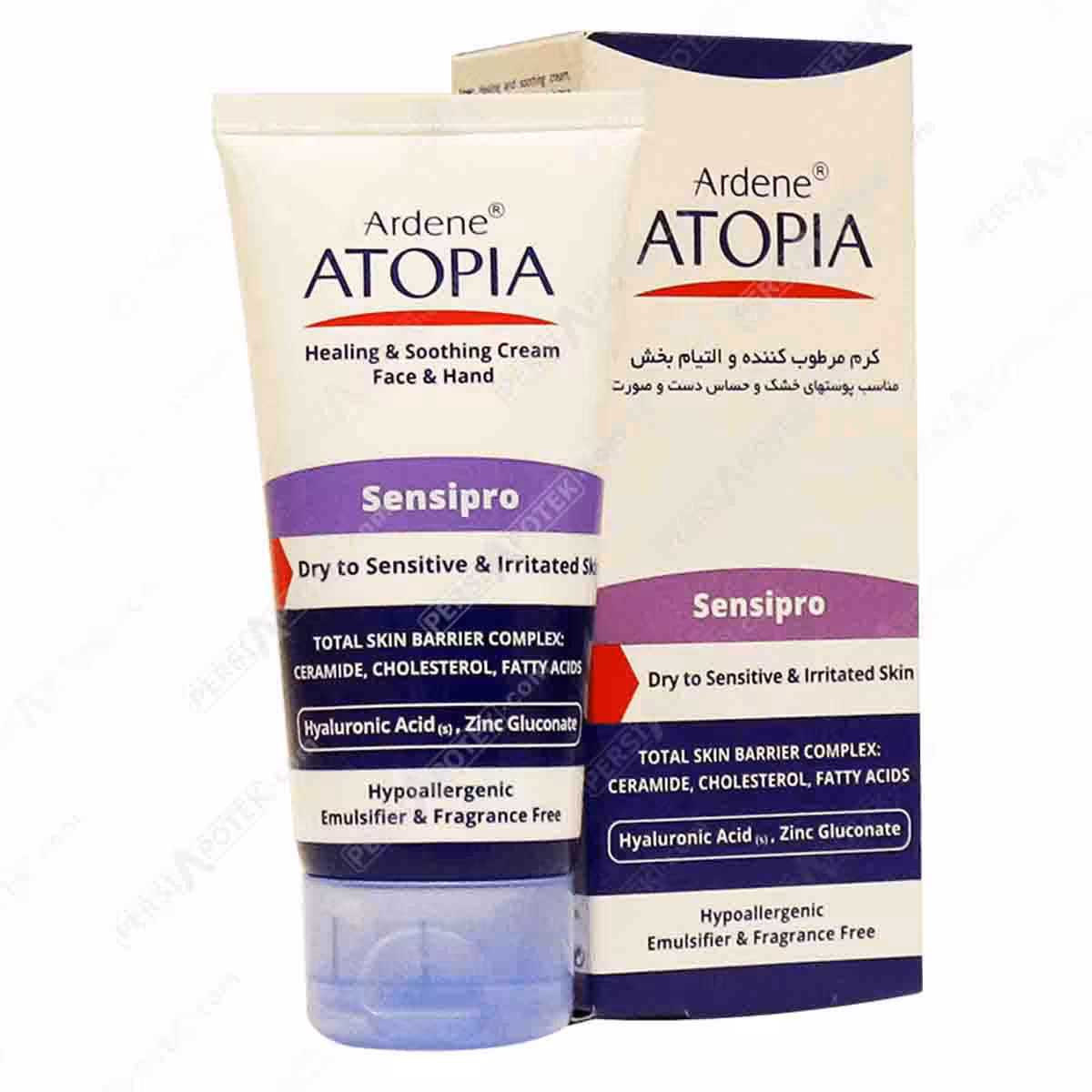 کرم مرطوب کننده و التیام بخش دست و صورت سنسی پرو آردن