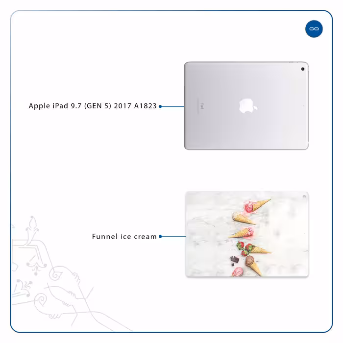 برچسب پوششی ماهوت مدل Funnel ice cream مناسب برای تبلت اپل iPad 9.7 (GEN 5) 2017 A1823