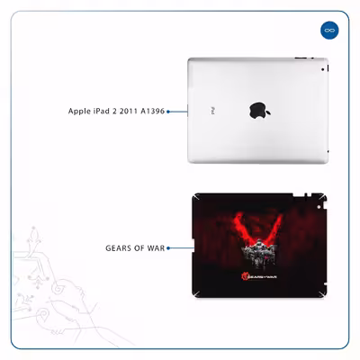 برچسب پوششی ماهوت مدل Gears-Of-War-Game مناسب برای تبلت اپل iPad 2 2011 A1396