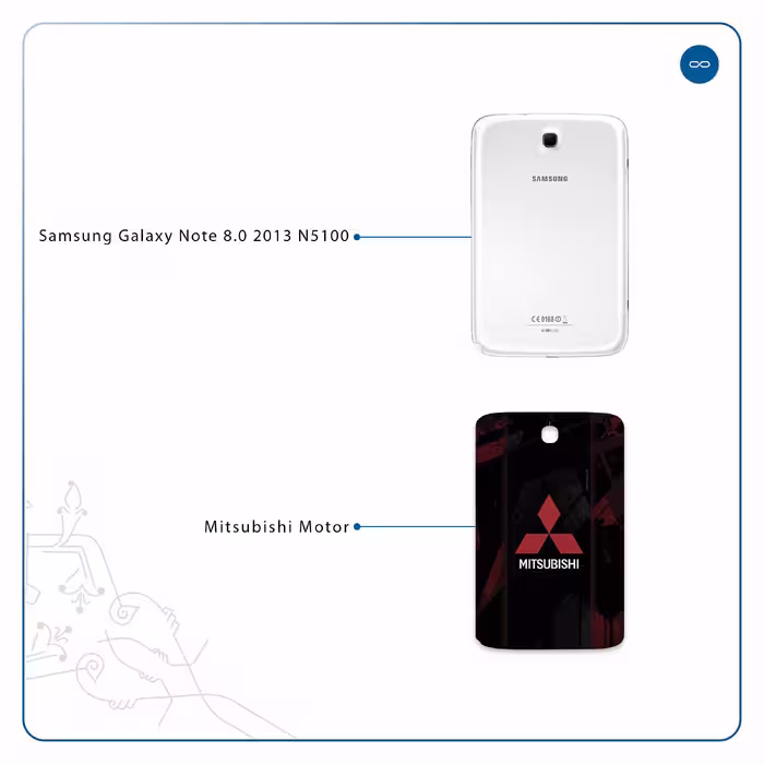 برچسب پوششی ماهوت مدل Mitsubishi Motor مناسب برای تبلت سامسونگ Galaxy Note 8.0 2013 N5100
