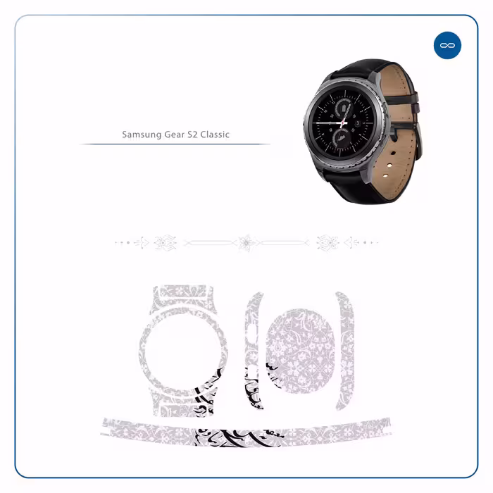 برچسب ماهوت طرح Nastaliq_1 مناسب برای ساعت هوشمند سامسونگ Galaxy Gear S2 Classic