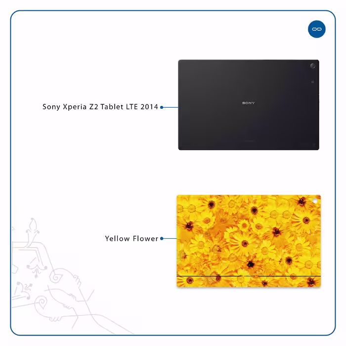 برچسب پوششی ماهوت مدل Yellow-Flower مناسب برای تبلت سونی Xperia Z2 Tablet LTE 2014