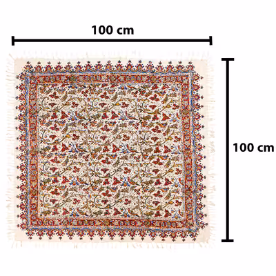 رومیزی قلمکار زابلیان مدل ممتاز طرح پریوش کد MQ100RGB