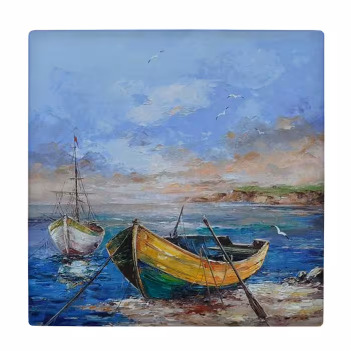  زیر لیوانی  طرح نقاشی قایق ها و رودخانه کد    5979118_4881