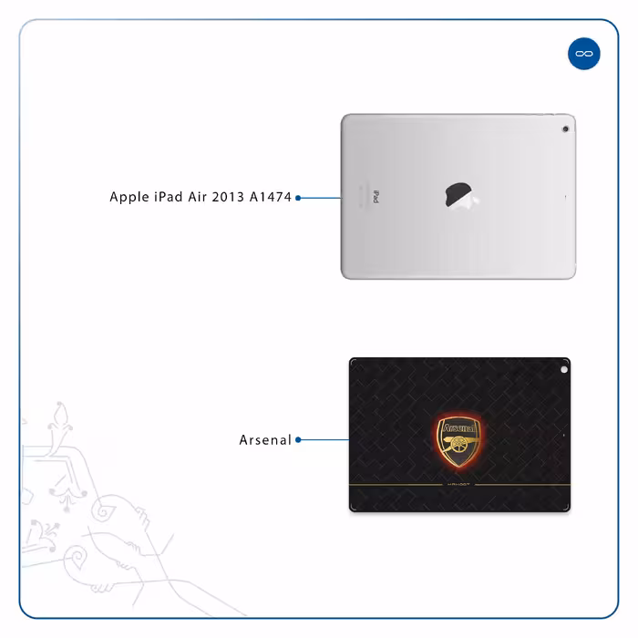 برچسب پوششی ماهوت مدل Arsenal مناسب برای تبلت اپل iPad Air 2013 A1474
