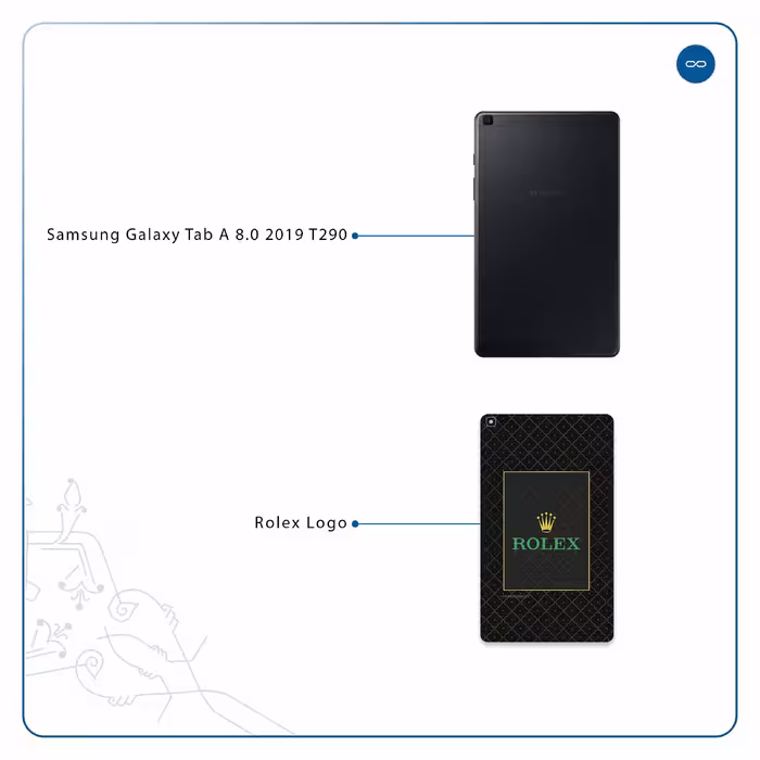 برچسب پوششی ماهوت مدل Rolex-Logo مناسب برای تبلت سامسونگ Galaxy Tab A 8.0 2019 T290