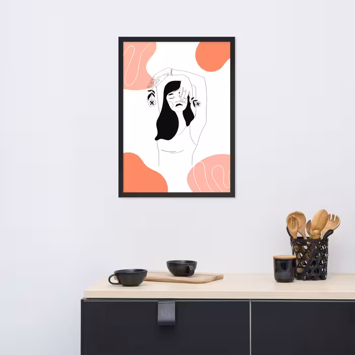 تابلو مدل دکوراتیو مینیمال طرح دخترانه کد 2712