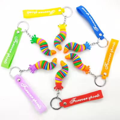 جاکلیدی دنیای سرگرمی های کمیاب مدل کرم ابریشم رنگین کمان