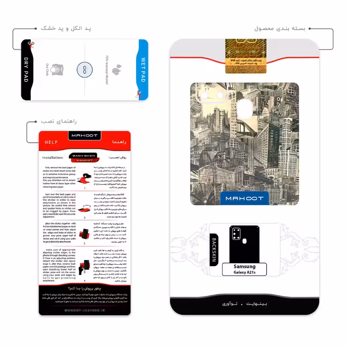 برچسب پوششی ماهوت مدل Collage of Skyscraper مناسب برای گوشی موبایل سامسونگ Galaxy A21s