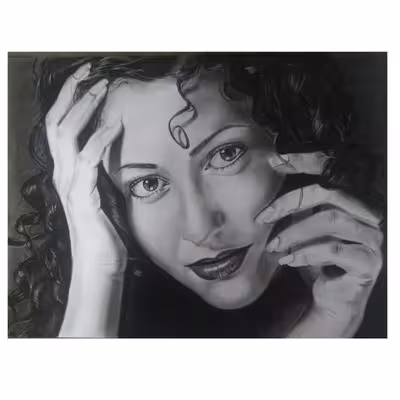 نقاشی سیاه قلم مدل زمرد کد 1013