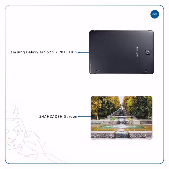 برچسب پوششی ماهوت مدل SHAHZADEH-Garden مناسب برای تبلت سامسونگ Galaxy Tab S2 9.7 2015 T815