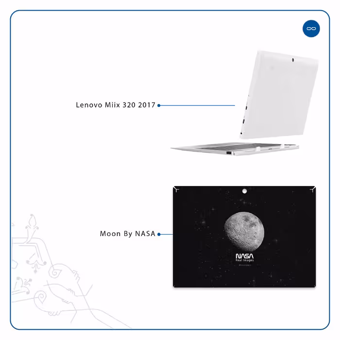 برچسب پوششی ماهوت مدل Moon-By-NASA مناسب برای تبلت لنوو Miix 320 2017