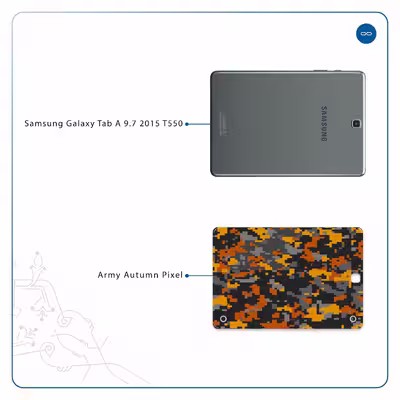 برچسب پوششی ماهوت مدل Army-Autumn-pixel مناسب برای تبلت سامسونگ Galaxy Tab A 9.7 2015 T550