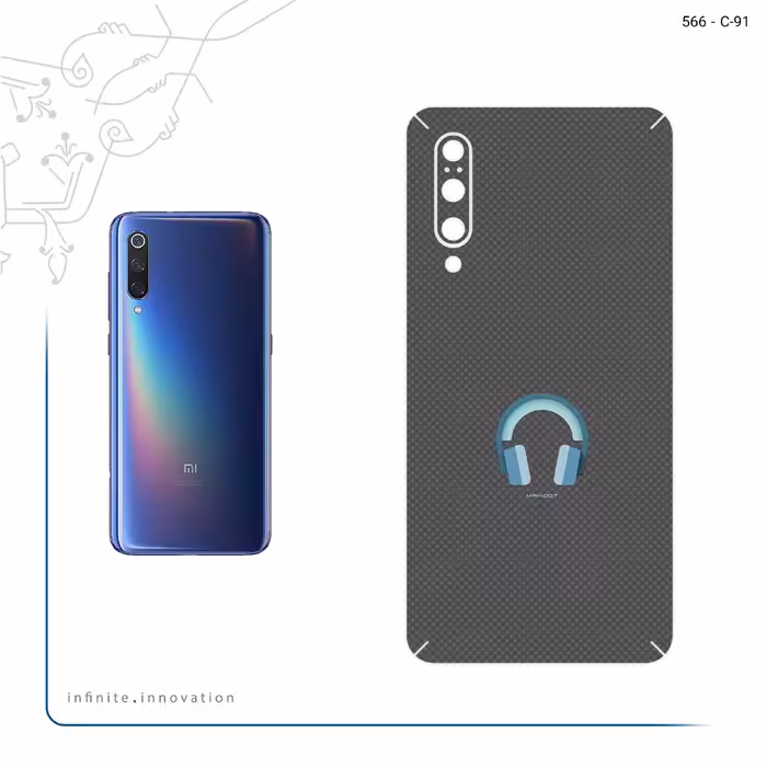 برچسب پوششی ماهوت مدل Minimal Headphone Icon مناسب برای گوشی موبایل شیائومی Mi 9