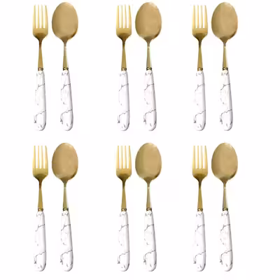 ست قاشق و چنگال غذاخوری 12 پارچه مدل ماربل کد T1