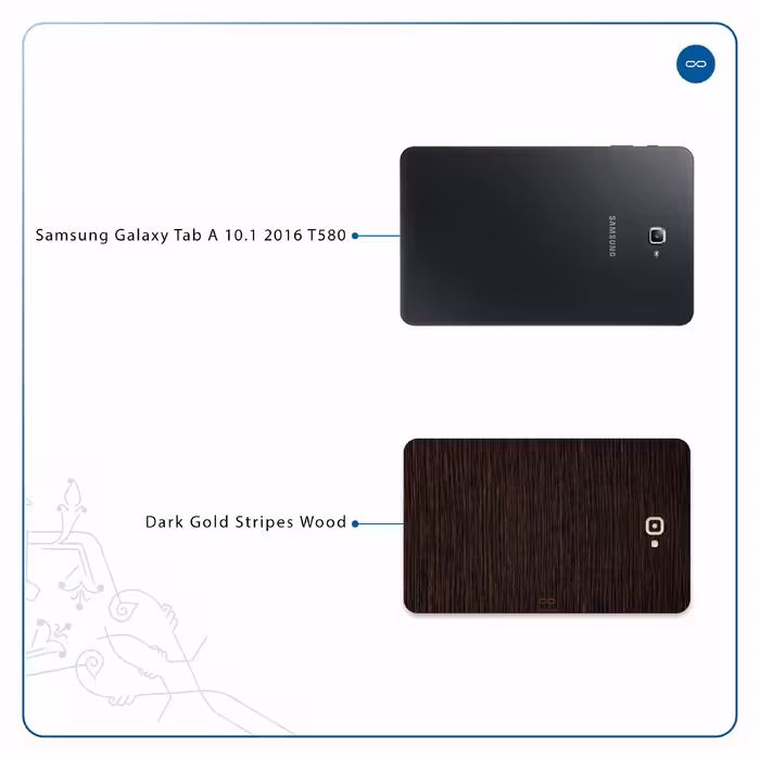 برچسب پوششی ماهوت مدل Dark-Gold-Stripes-Wood مناسب برای تبلت سامسونگ Galaxy Tab A 10.1 2016 T580