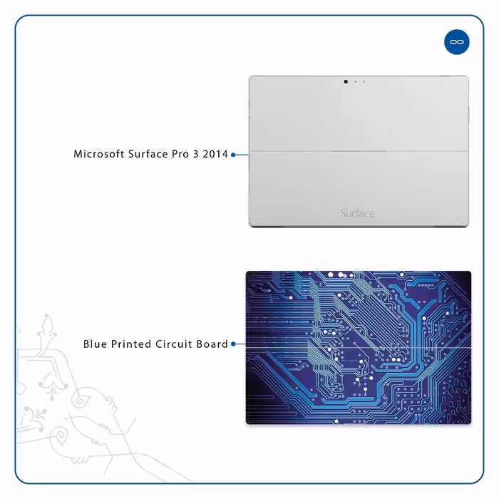 برچسب پوششی ماهوت مدل Blue Printed Circuit Board مناسب برای تبلت مایکروسافت Surface Pro 3 2014