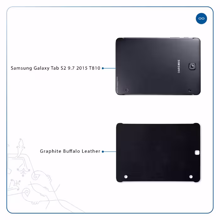برچسب پوششی ماهوت مدل Graphite Buffalo Leather مناسب برای تبلت سامسونگ Galaxy Tab S2 9.7 2015 T810