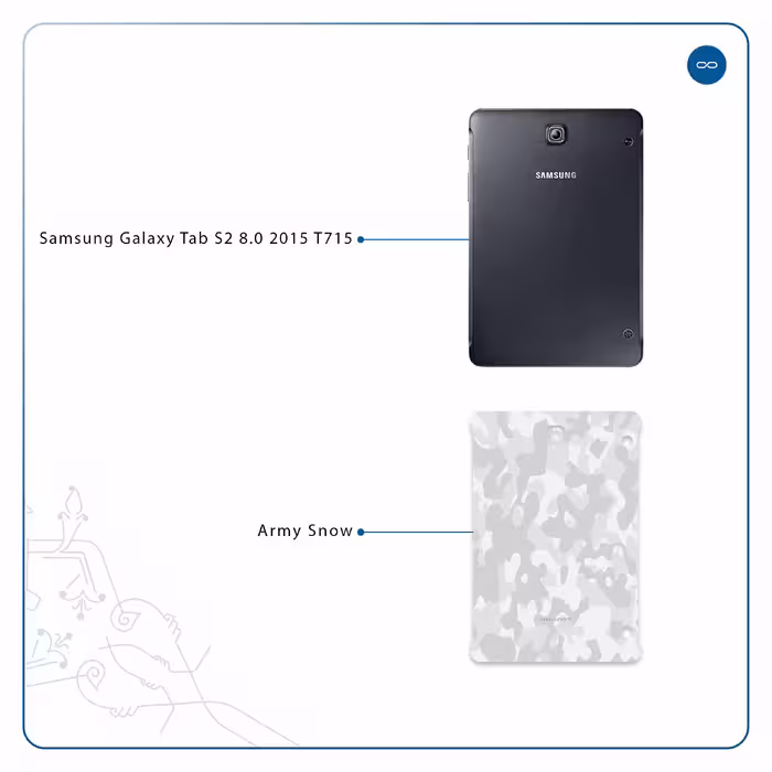 برچسب پوششی ماهوت مدل Army-Snow مناسب برای تبلت سامسونگ Galaxy Tab S2 8.0 2015 T715