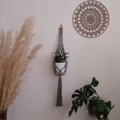 آویز گلدان بافتنی مدل دیواری کد P448