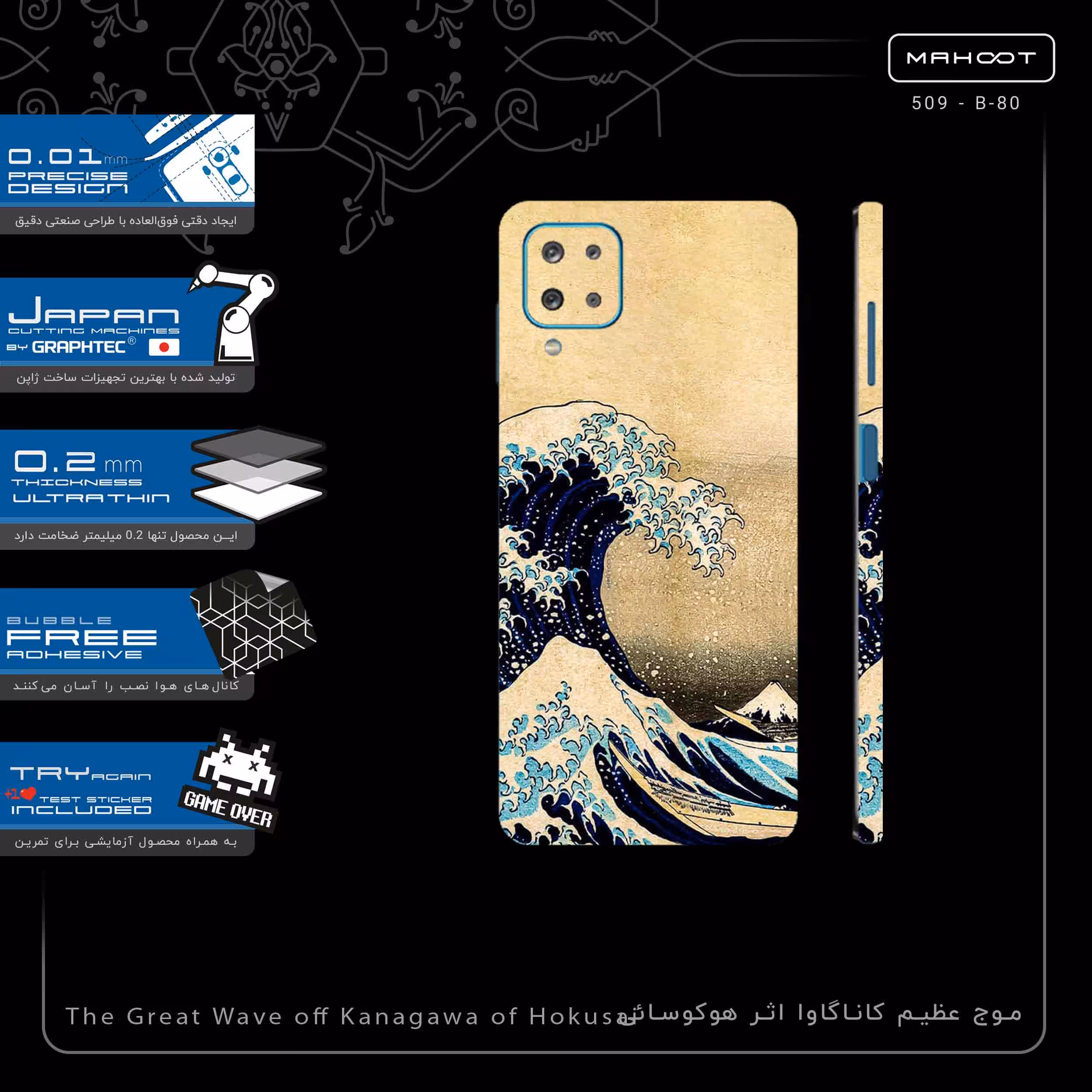 برچسب پوششی ماهوت مدل The Great Wave off Kanagawa of Hokusai-FullSkin مناسب برای گوشی موبایل سامسونگ Galaxy A12