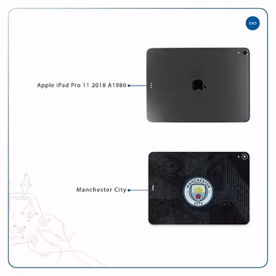 برچسب پوششی ماهوت مدل Manchester-City مناسب برای تبلت اپل iPad Pro 11 2018 A1980