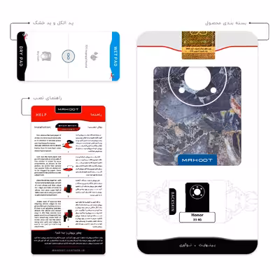 برچسب پوششی ماهوت مدل Broken black marble مناسب برای گوشی موبایل آنر X9 4G