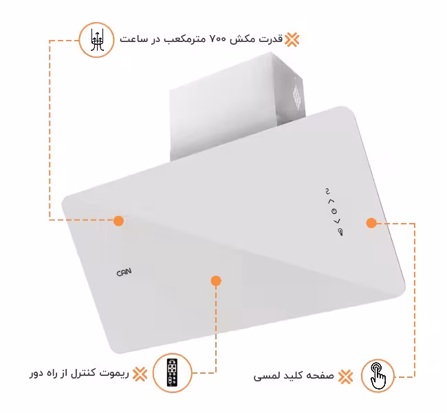 هود مورب کن مدل اطلس 90 سفید