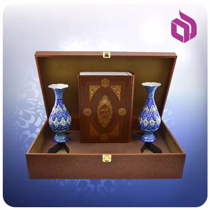 كليات شاهنامه وزيری با دو گلدان مينا 20