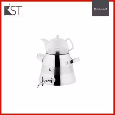 کتری و قوری هرمی دسته دو تکه 5/5 لیتر (KST) کد 4070