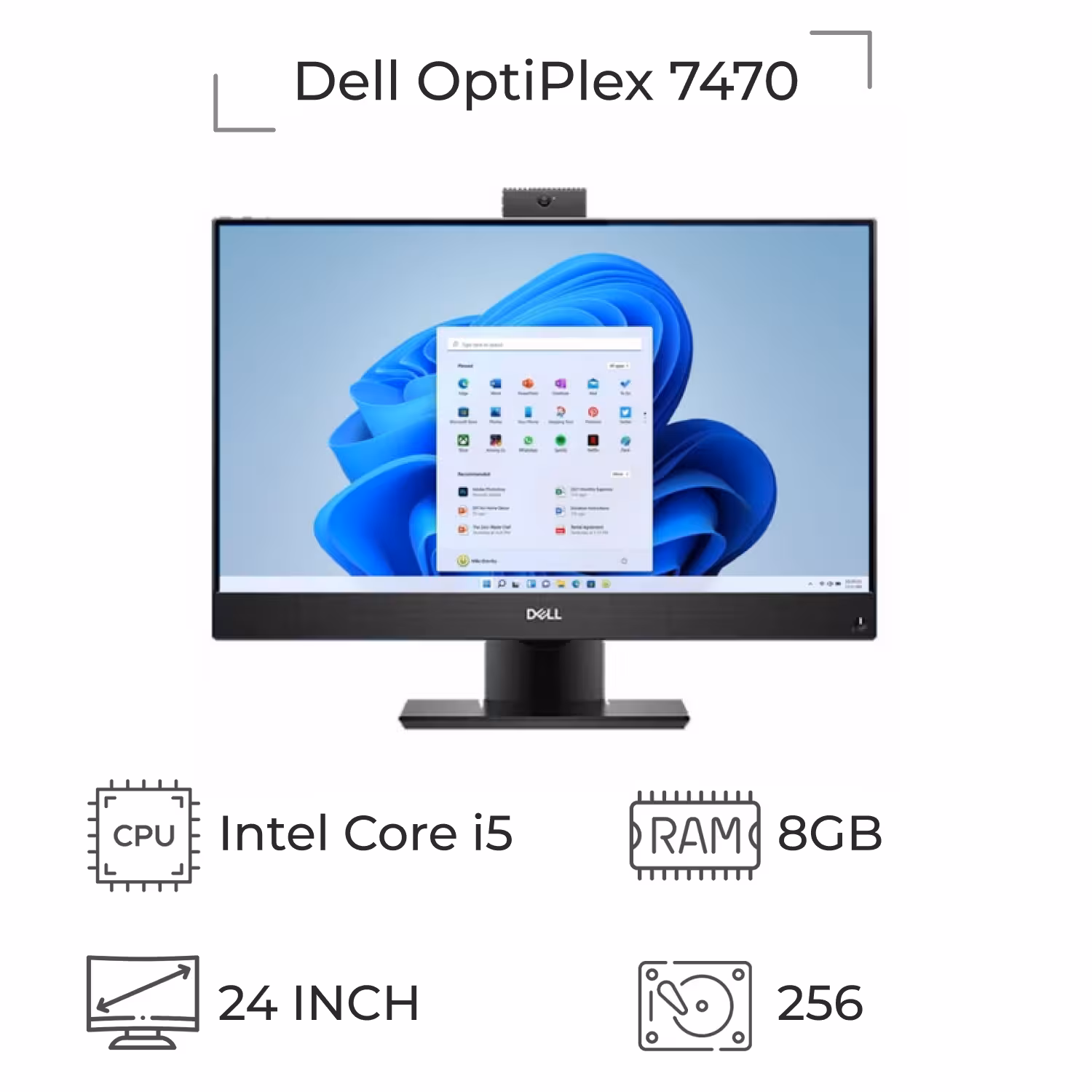 آل این وان Dell OptiPlex 7470 پردازنده i5 نسل 9