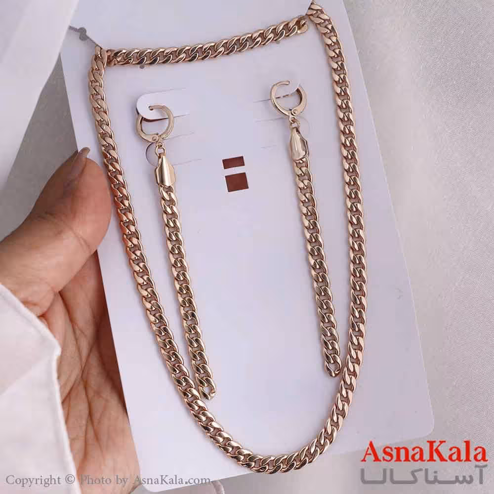 نیم ست زنانه ژوپینگ مدل کارتیر شامل گوشواره و گردنبند کد NIM14633W