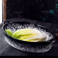 تابه بیضی سرامیکی ملورین مشکی کد 3108