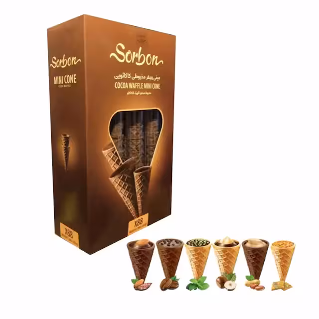 مینی ویفر مخروطی شکلاتی