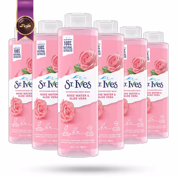6 عدد شامپو بدن سنت ایوز St.Ives مدل گلاب و آلوئه ورا rose water & aloe vera حجم 650 میلی لیتر   (اورجینال)