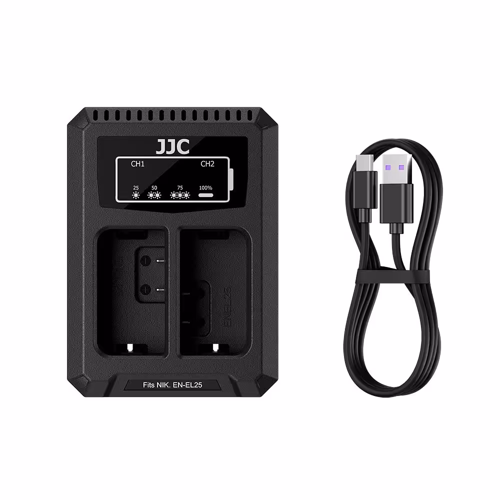 شارژر دوقلو تایپ سی باتری نیکون جی جی سی مدل DCH-EL25TC