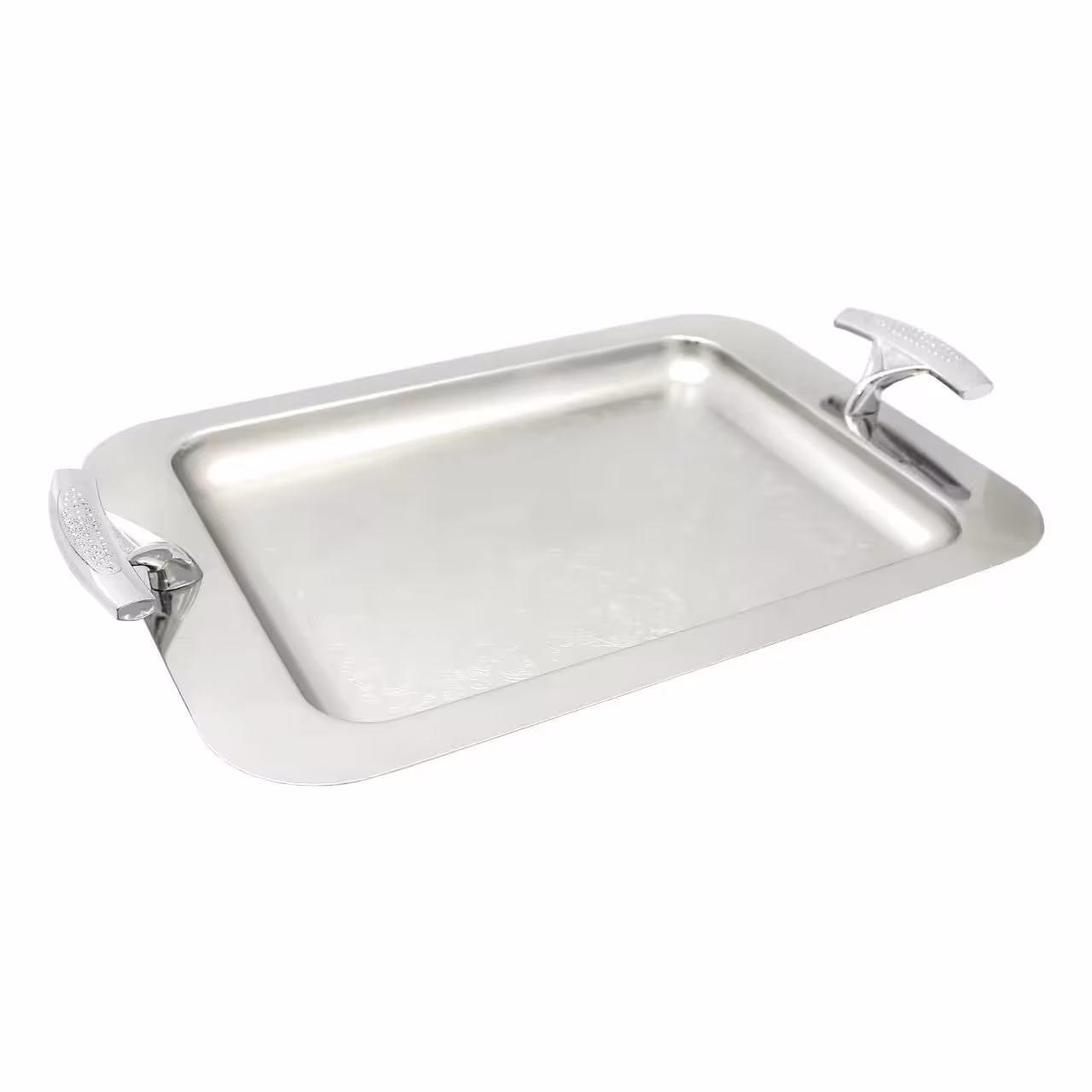 سینی مستطیل بزرگ دسته نقره ای نگینی ریور کد 1126