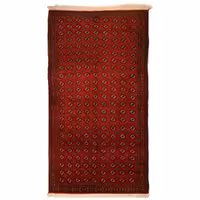 فرش قدیمی دستبافت ترکمن چهار متری طرح واگیره ای