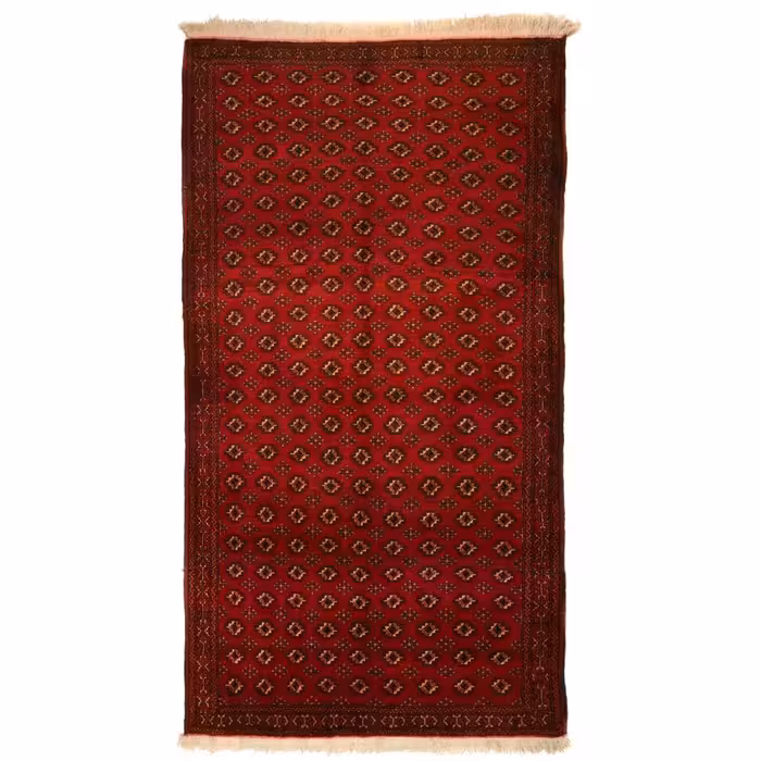 فرش قدیمی دستبافت ترکمن چهار متری طرح واگیره ای