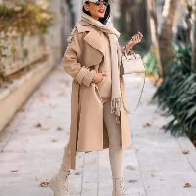 پالتو بلند زنانه مدل سارا جنس فوتر درجه یک