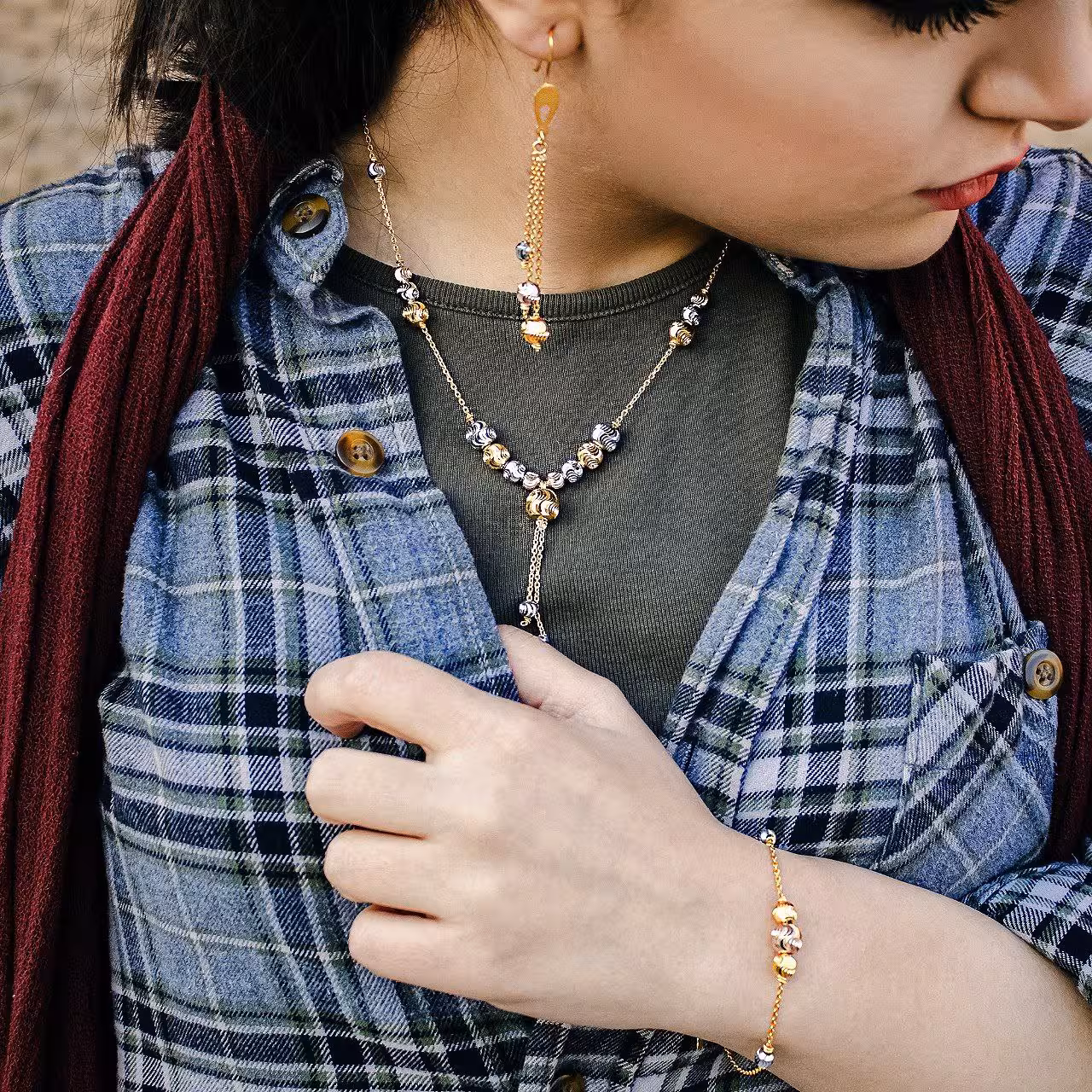 سرویس گوی تراش نقره جواهری زنانه کد 60449