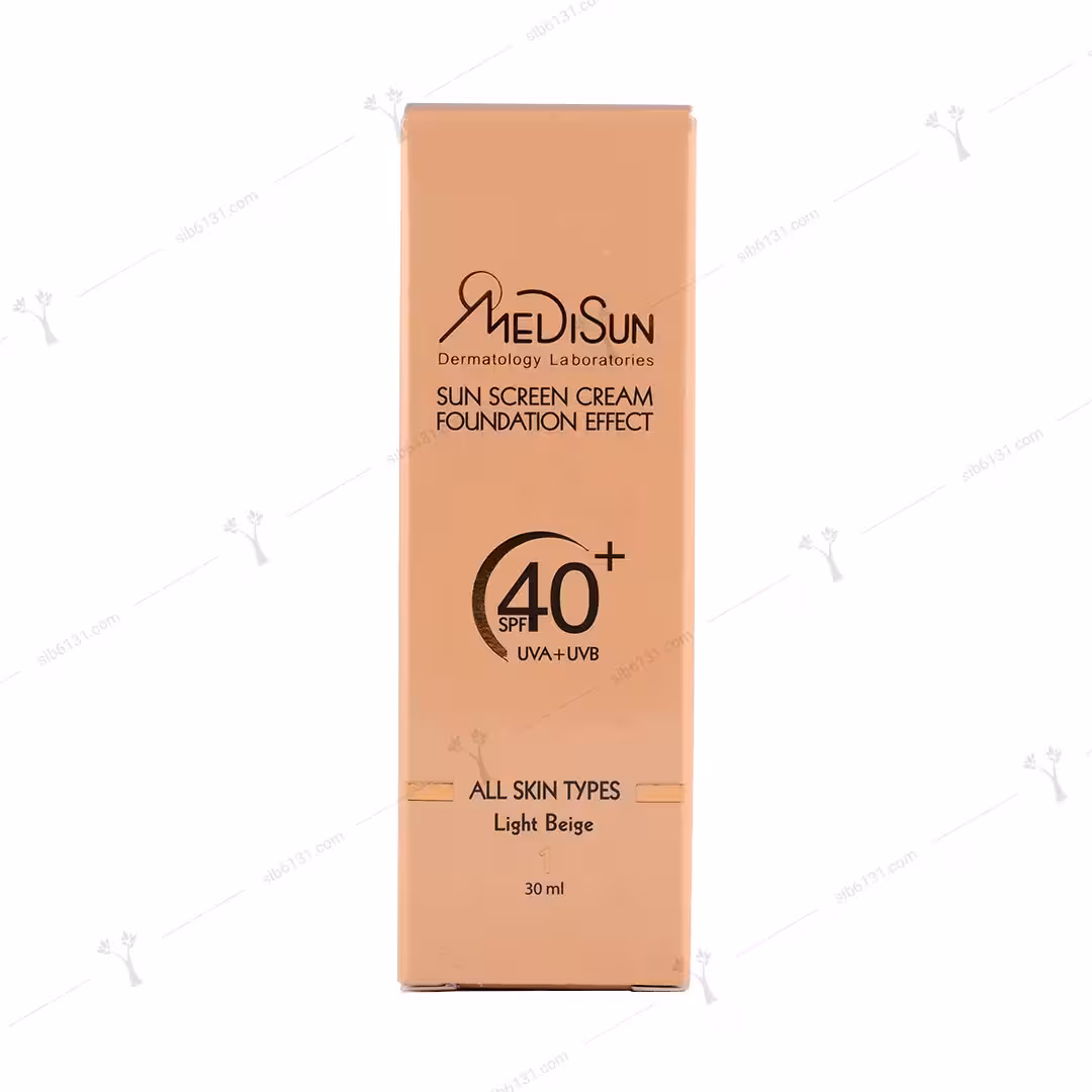 کرم ضد آفتاب مدیسان  spf 40 با پوشش کرم پودری انواع پوست بژ طبیعی 30 میلی لیتری