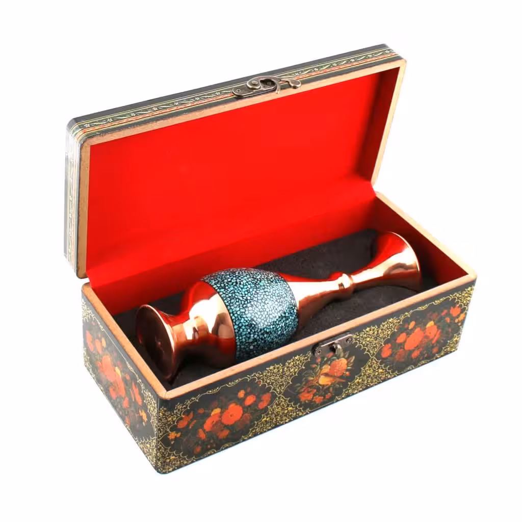 پک هدیه گلدان فیروزه کوبی