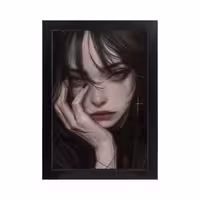 تابلو دخترانه طرح Sad girl کد PF-25006